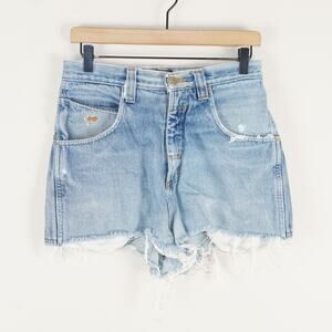 Vintage Wu Wear Light Wash Custom Cut Off Denim Shorts Sz 30